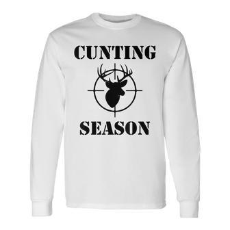 Cunting Season - Funny Hunting Counting Season Men Women Long Sleeve T-shirt Graphic Print Unisex - Seseable