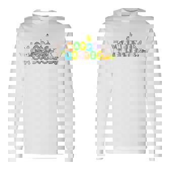 Cute Happy Easter Eggs With Bunny Rabbits Happy Easter Long Sleeve T-Shirt | Mazezy
