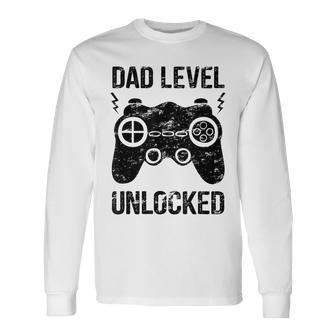 Dad Level Unlocked New Dad Pregnancy Announcement Long Sleeve T-Shirt - Thegiftio UK