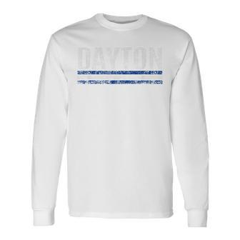 Dayton Ohio Retro Vintage Weathered Throwback Men Women Long Sleeve T-shirt Graphic Print Unisex - Seseable