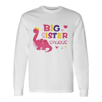 Dinosaur Big Sister Announcement Men Women Long Sleeve T-Shirt T-shirt Graphic Print - Thegiftio UK