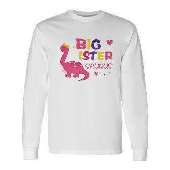 Dinosaur Big Sister Announcement V2 Men Women Long Sleeve T-Shirt T-shirt Graphic Print - Thegiftio UK