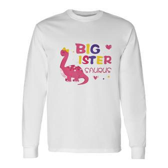 Dinosaur Big Sister Announcement V3 Men Women Long Sleeve T-Shirt T-shirt Graphic Print - Thegiftio UK