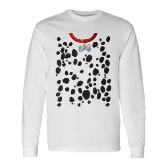 Dog Dalmatian Costume Dalmations Spots Puppy Print Halloween V2 Long Sleeve T-Shirt - Thegiftio UK