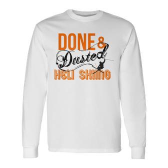 Done And Dusted Heli Skifahren Heliboarden Langarmshirts - Seseable