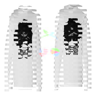 Eritrea Roots Eritrean Girl Afro Bun Eritrea Heritage Long Sleeve T-Shirt T-Shirt | Mazezy