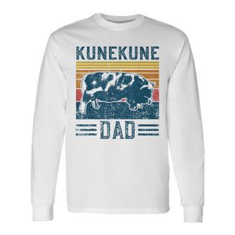 Farming Breed Vintage Kunekune Pig Dad Long Sleeve T-Shirt - Seseable