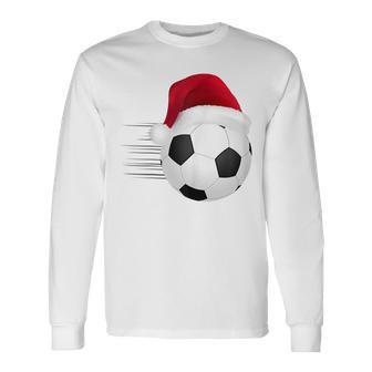 Fußball-Fußball-Weihnachtsball Weihnachtsmann-Lustige Langarmshirts - Seseable