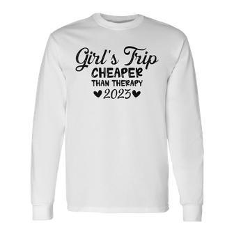 Girls Trip Therapy Vacation 2023 Bridesmaid Long Sleeve T-Shirt T-Shirt | Mazezy