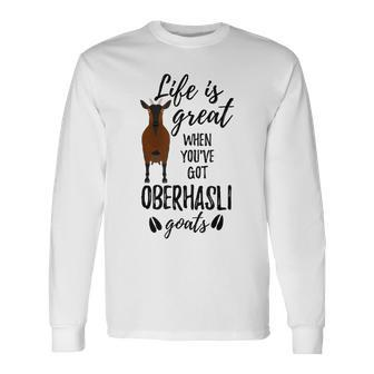 Goat Lovers Stuff Meme | Pet Animal Pun Funny Oberhasli Goat Men Women Long Sleeve T-shirt Graphic Print Unisex - Seseable