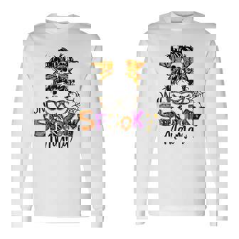 Groovy One Spooky Mama Messy Bun Women Witch Mom Halloween V4 Men Women Long Sleeve T-Shirt T-shirt Graphic Print - Thegiftio