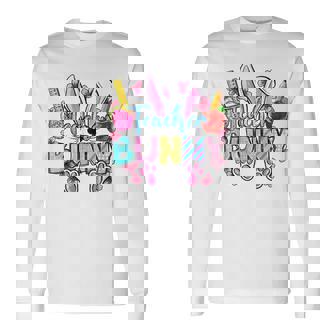 Happy Easter Teacher Bunny Teaching Lover Long Sleeve T-Shirt | Mazezy