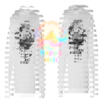 Happy Holi Mumbai Colors India Hindu For Long Sleeve T-Shirt | Mazezy