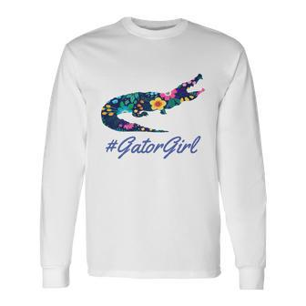 Hashtag Gator Girl Floral Long Sleeve T-Shirt - Thegiftio UK