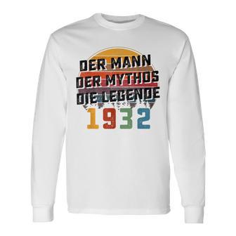 Herren Vintage Der Mann Mythos Die Legende 1932 91 Geburtstag Langarmshirts - Seseable