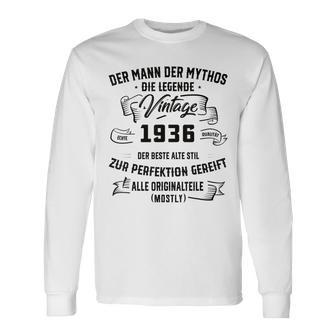 Herren Vintage Der Mann Mythos Die Legende 1936 87 Geburtstag Langarmshirts - Seseable