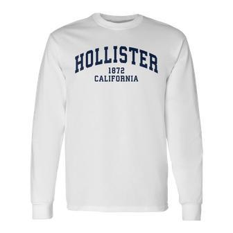 Hollister California Ca Vintage State Athletic Navy Style Long Sleeve T-Shirt - Seseable