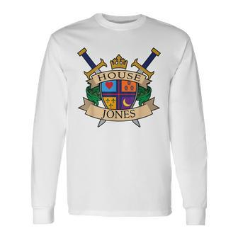 House Jones Crest Coat Of Arms Men Women Long Sleeve T-Shirt T-shirt Graphic Print - Thegiftio UK
