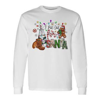 I Put Out For Santa Christmas Santa Hat Milk Cookies Xmas Men Women Long Sleeve T-shirt Graphic Print Unisex - Seseable