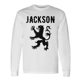 Jackson Clan Scottish Family Name Scotland Heraldry Men Women Long Sleeve T-shirt Graphic Print Unisex - Seseable