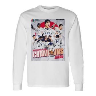 Japan Baseball Undefeated 2023 World Baseball Classic Champions Long Sleeve T-Shirt | Mazezy