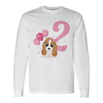 Kinder Geburtstags Kleiner Hund 2 Geburtstag Mädchen 2 Jahre Langarmshirts - Seseable