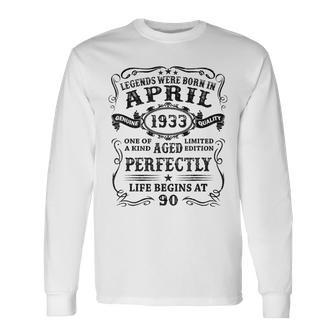 Legenden Wurden Im April 1933 Geschenk 90 Geburtstag Mann V2 Langarmshirts - Seseable