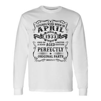 Legenden Wurden Im April 1933 Geschenk 90 Geburtstag Mann V8 Langarmshirts - Seseable