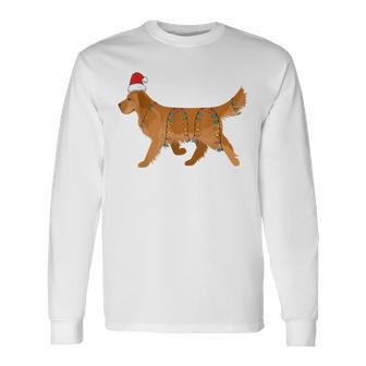 Lustiges Golden Retriever Weihnachts-Langarmshirts, Hunde-Design Tee - Seseable