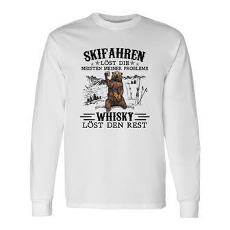 Lustiges Skifahren und Whisky Herren Langarmshirts - Spruch für Ski-Liebhaber - Seseable