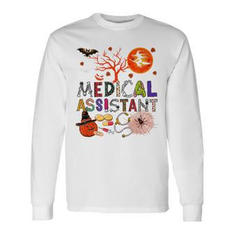 Medical Assistant Halloween Zombie Costume Scary Men Women Long Sleeve T-Shirt T-shirt Graphic Print - Thegiftio UK