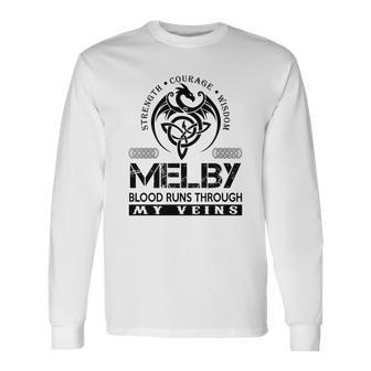 Melby Blood Runs Through My Veins V2 Long Sleeve T-Shirt - Seseable