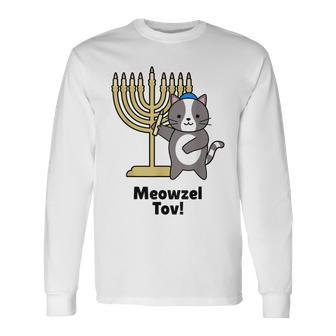 Meowsel Tov Cat Lover Creative Yiddish Jewish Long Sleeve T-Shirt - Seseable