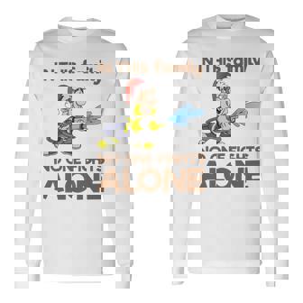 In This No One Fights Alone Firefighter Christmas Holiday Dad Long Sleeve T-Shirt T-Shirt | Mazezy