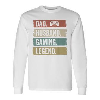 Papa Ehemann Gaming Legende Vintage Videospieler Papa Vater Langarmshirts - Seseable