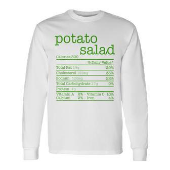 Potato Salad Nutrition Facts Funny Thanksgiving Christmas V2 Men Women Long Sleeve T-shirt Graphic Print Unisex - Seseable