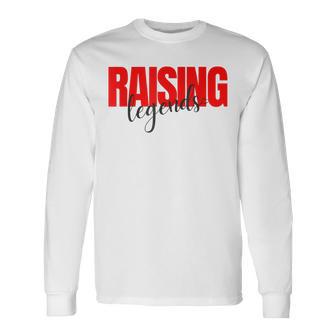 Raising Legends Slogan Langarmshirts, Weiß mit Rotem Text - Seseable