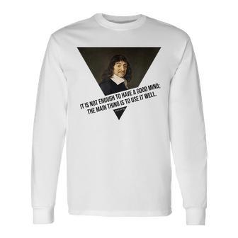 René Descartes Intelligent Quote Funny Philosophy Men Women Long Sleeve T-shirt Graphic Print Unisex - Seseable