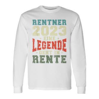 Rentner 2023 Rente Spruch Retro Vintage V2 Langarmshirts - Seseable