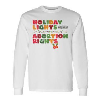 Retro Christmas Holiday Lights And Abortion Rights Feminist Men Women Long Sleeve T-shirt Graphic Print Unisex - Seseable