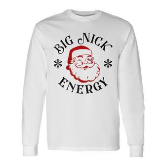 Retro Groovy Big Nick Santa Energy Christmas Funny Raglan Men Women Long Sleeve T-shirt Graphic Print Unisex - Seseable