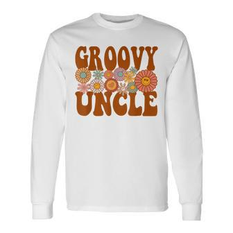 Retro Groovy Uncle Matching 1St Birthday Party Long Sleeve T-Shirt T-Shirt | Mazezy