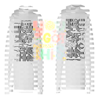 Retro You Got This Leopard Motivational Testing Day Long Sleeve T-Shirt | Mazezy