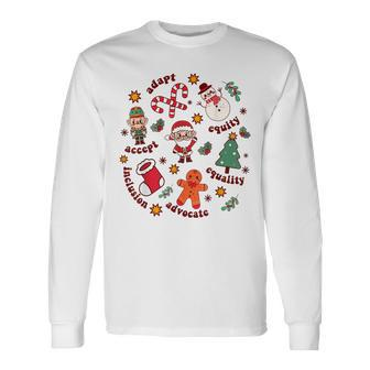 Retro Xmas Little Things Christmas Special Education Teacher V2 Long Sleeve T-Shirt - Seseable