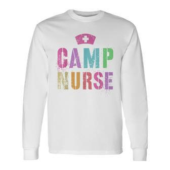 Rockin Camp Nurse Nursing Student Camping Purple Medical Long Sleeve T-Shirt - Seseable