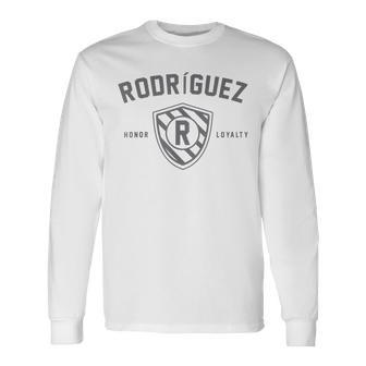 Rodriguez Shield Last Name Crest Matching Men Women Long Sleeve T-Shirt T-shirt Graphic Print - Thegiftio UK
