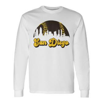 San Diego Baseball Vintage Skyline Cool Retro Sd Jersey Long Sleeve T-Shirt T-Shirt | Mazezy