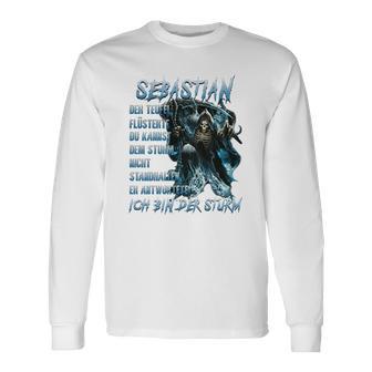 Sebastian Wolf-Langarmshirts mit Motivspruch: Ich bin der Sturm, Personalisiert - Seseable