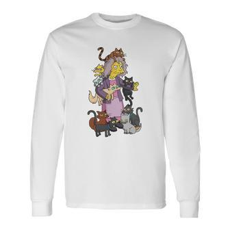 The Simpson Crazy Cat Lady Shirts Cats Lady Christmas Sweatshirts For Christmas Xmas Men Women Long Sleeve T-Shirt T-shirt Graphic Print - Thegiftio UK