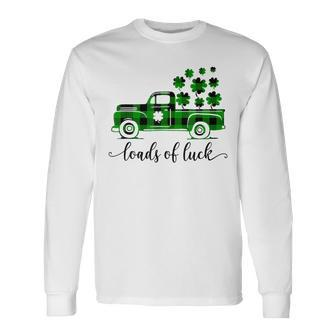 Special Delivery Loads Of Luck Plaid Truck St Patricks Day Long Sleeve T-Shirt - Seseable